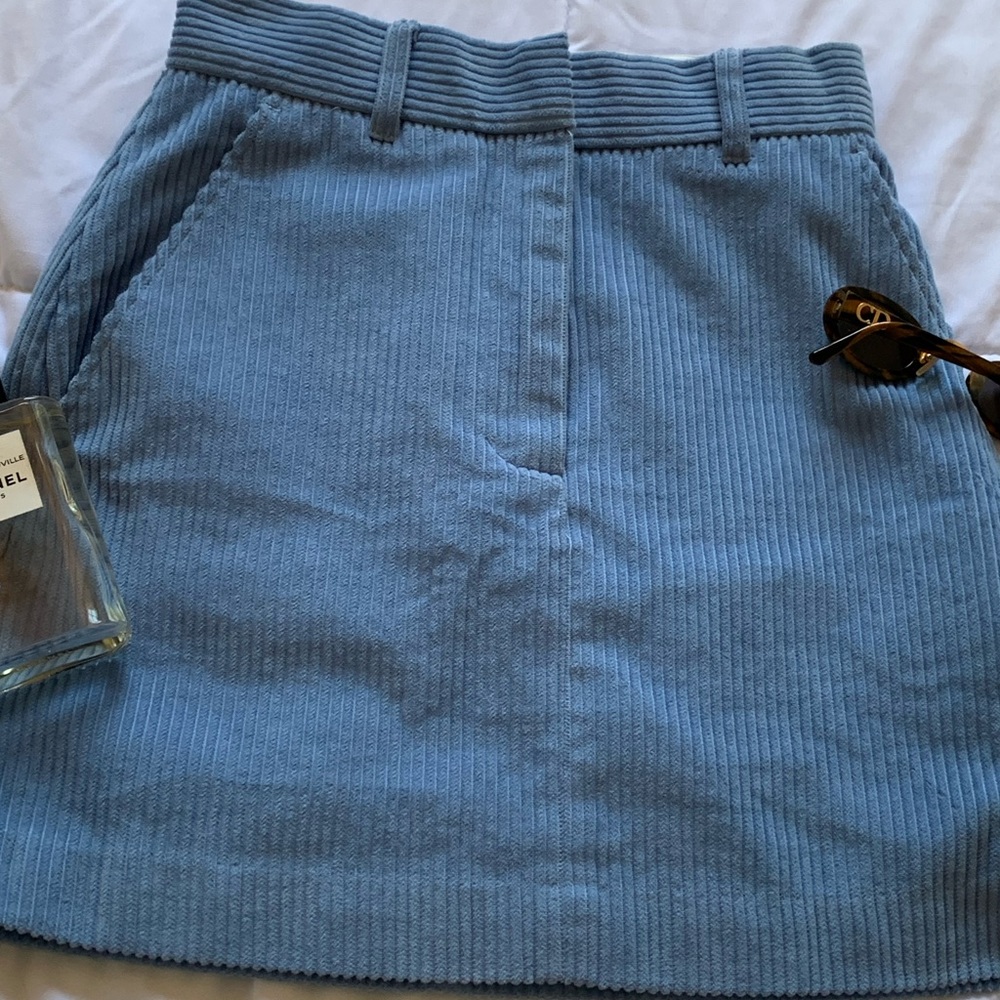 🦋🍼Baby Blue Chunky Corduroy Mini Skirt🌥👼🏼